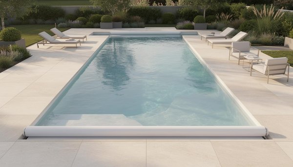 La piscine coque design avec volet immergé : le choix contemporain par excellence